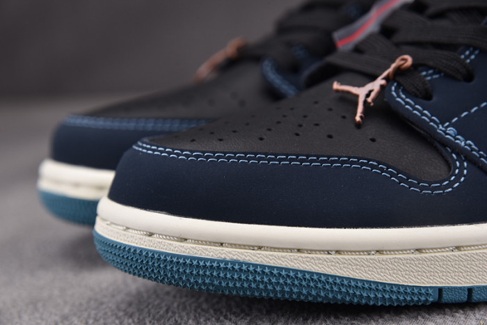 Jordan 1 Low SE Black Dark Obsidian Snakeskin (Women