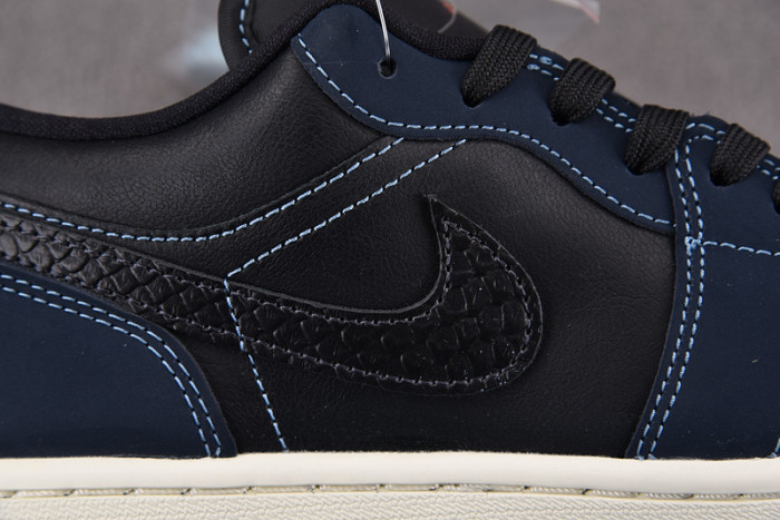 Jordan 1 Low SE Black Dark Obsidian Snakeskin (Women