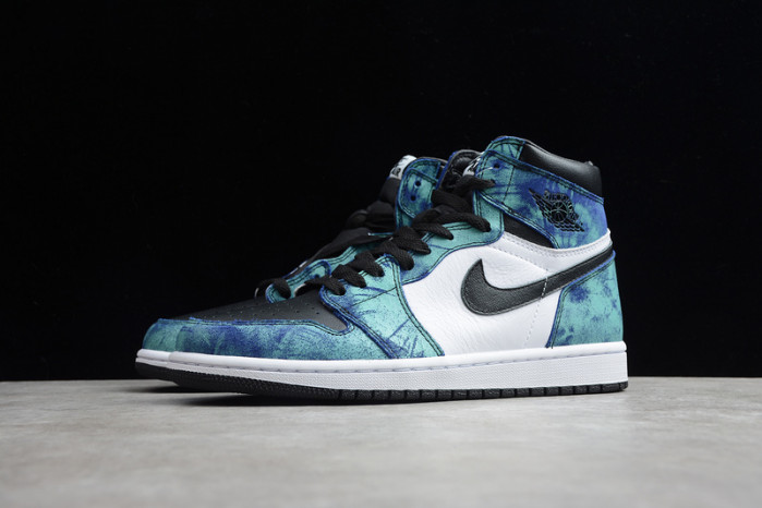 Air Jordan 1 Tie-Dye white black aurora green CD0461-100