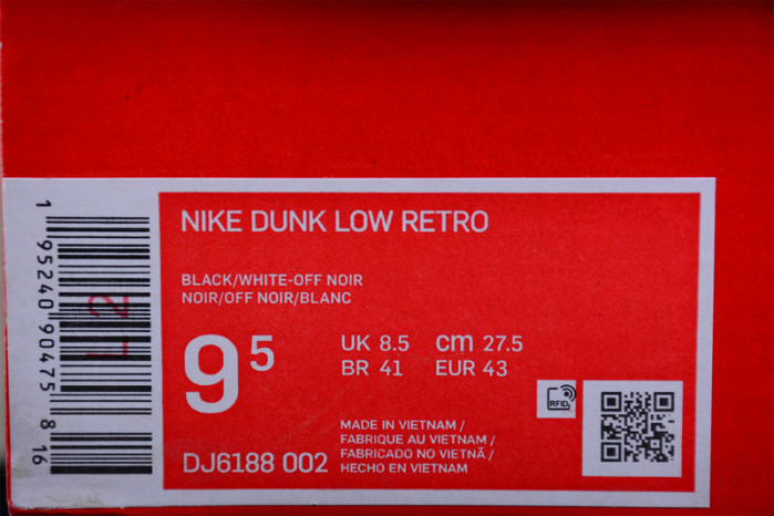 Nike Dunk Low Black White (2022) DJ6188-002