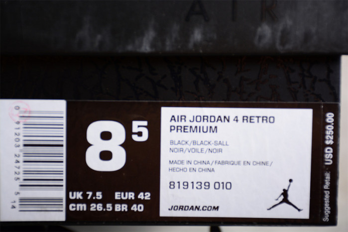 Jordan 4 Retro Pony Hair Black 819139-010