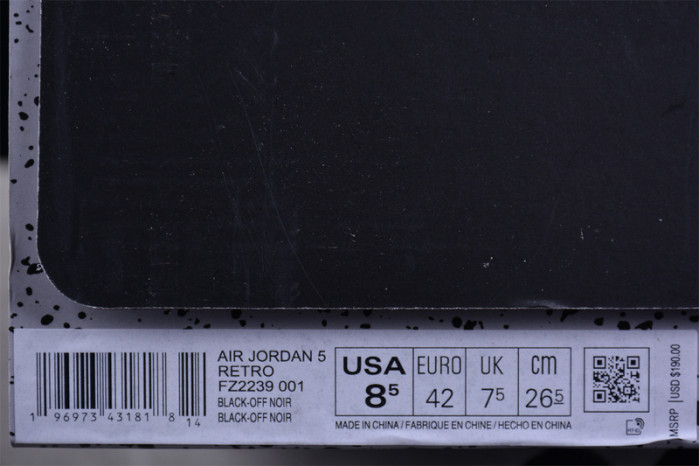 AIR JORDAN 5 "BLACK CAT" FZ2239-001
