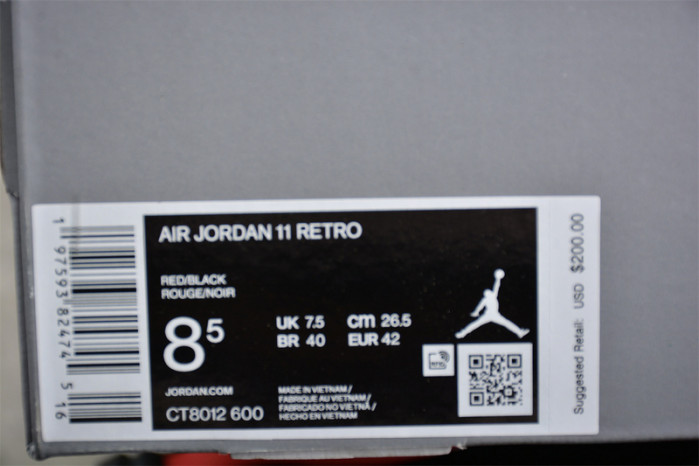 Air Jordan 11 Retro “Red Black” CT8012-600