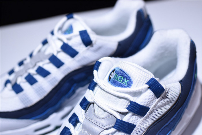 Nike mens AIR MAX 95 OG “SLATE” white/ blue 554970-131