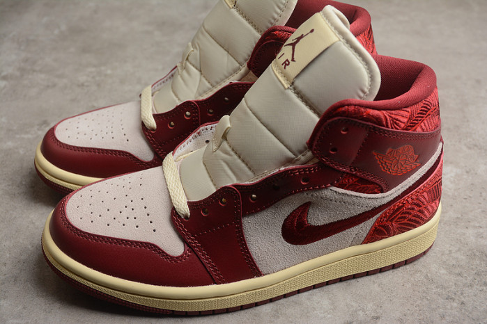Jordan 1 Mid SE Tiki Leaf Team Red (Women