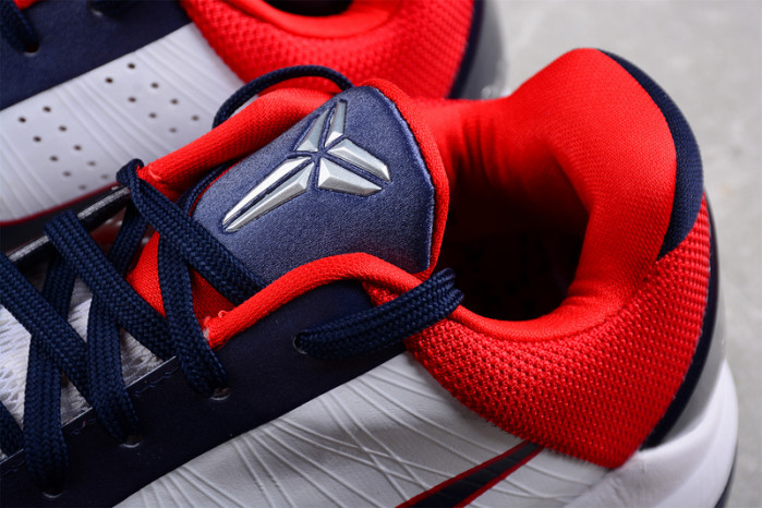 NIKE ZOOM KOBE 5 USA WHITE OBSIDIAN SPORT RED 386430-103
