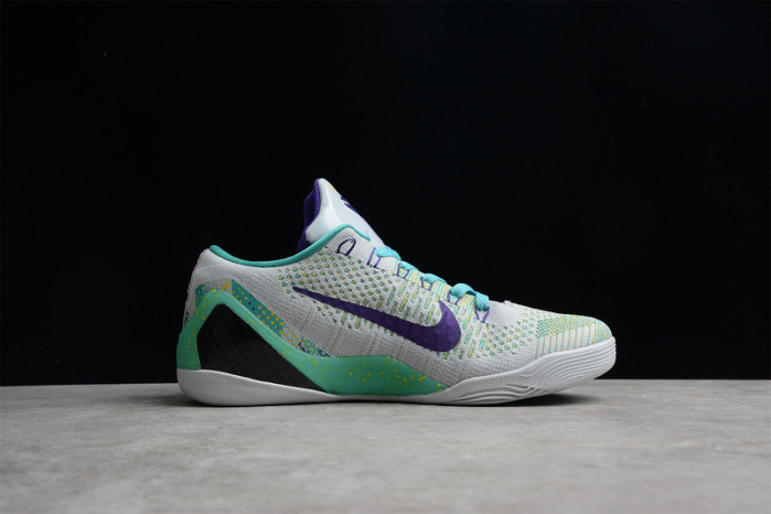 NIKE KOBE 9 GREY GREEN PURPLE 630487-005
