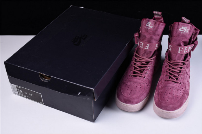 NIKE SF AIR FORCE 1 ONE FIF VINTAGE WINE PARTICLE ROSE AJ1700-600