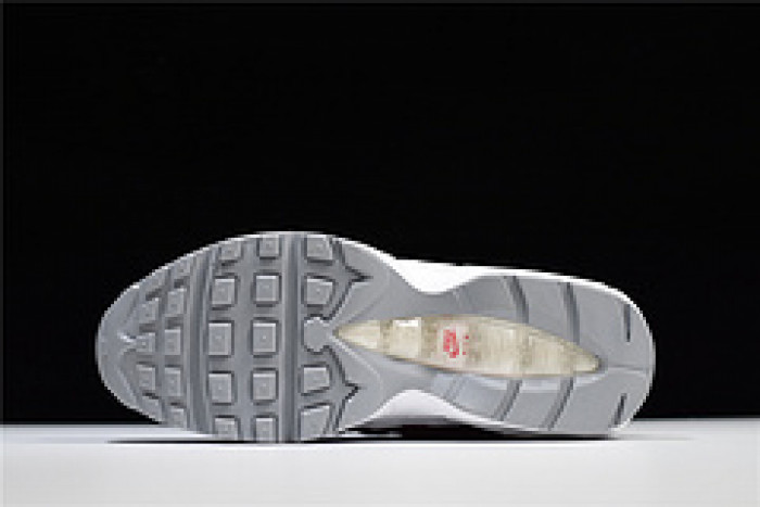 NIKE Air Max 95 Essential Mens White-Grey-Red Running Shoes 749766 103